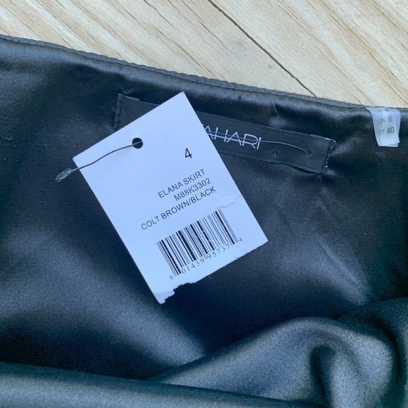 Tahari Elena Color Block brown/Black mini Skirt 4 - Picture 5 of 6